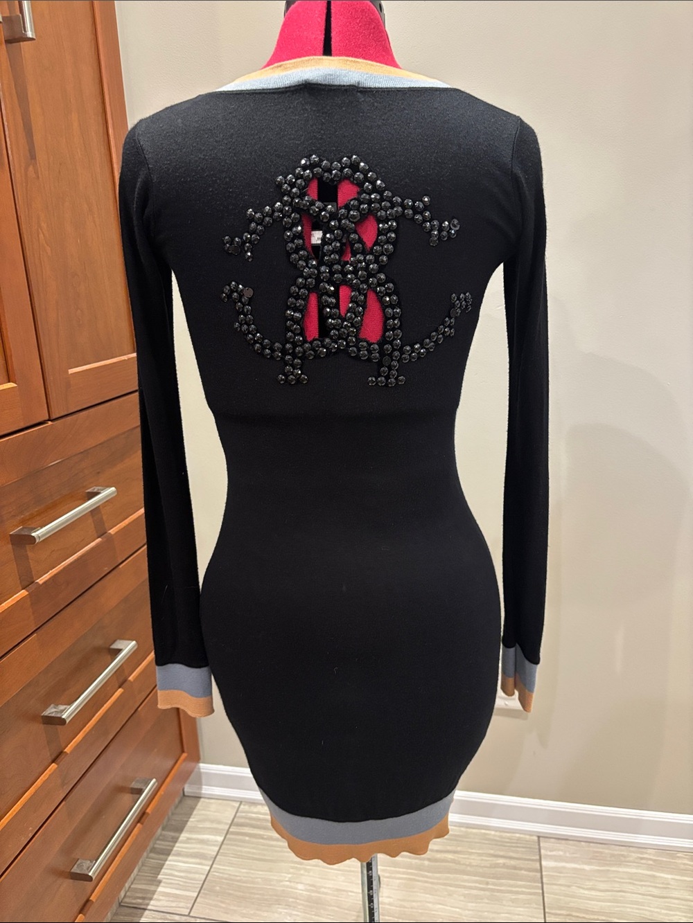 Like New 🖤 Roberto Cavalli Statement Back Midi Sweater Dress Sz S / US 2 - 4